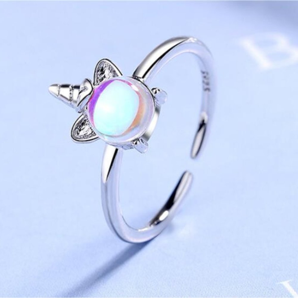 A Girl Can Dream - Unicorn Moonstone Silver Ring